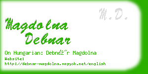 magdolna debnar business card